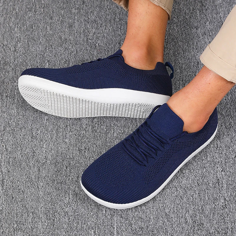 Dalton | Breathable Mesh Wide Toe Sneakers – Navy