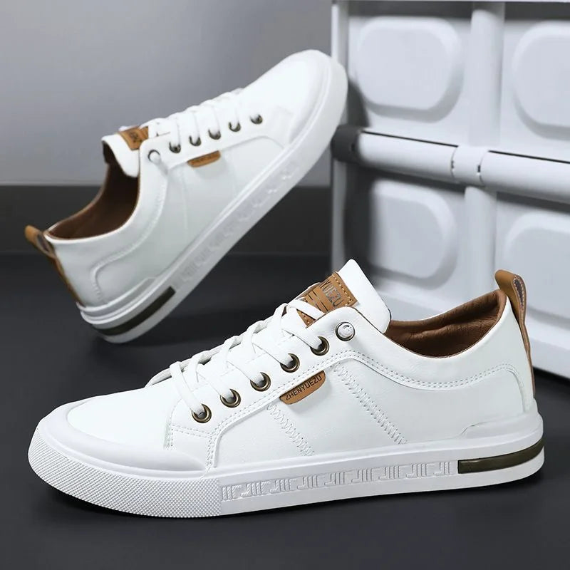Griffin | Two-Tone Leather Court Sneakers