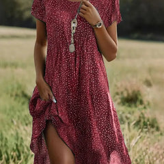 Olympia | Women's Classic Midi A-Line Sundress – Red