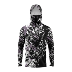 Keane | Men's Hooded Fishing Shirt with UPF 50+ – Black Splatter