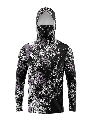 Keane | Men's Hooded Fishing Shirt with UPF 50+ – Black Splatter
