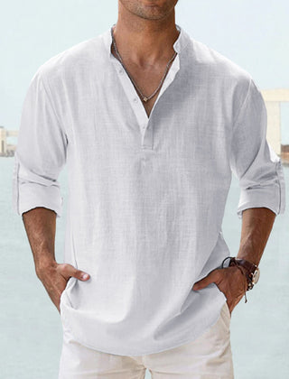 Otis | Breathable Linen Button Shirt – White