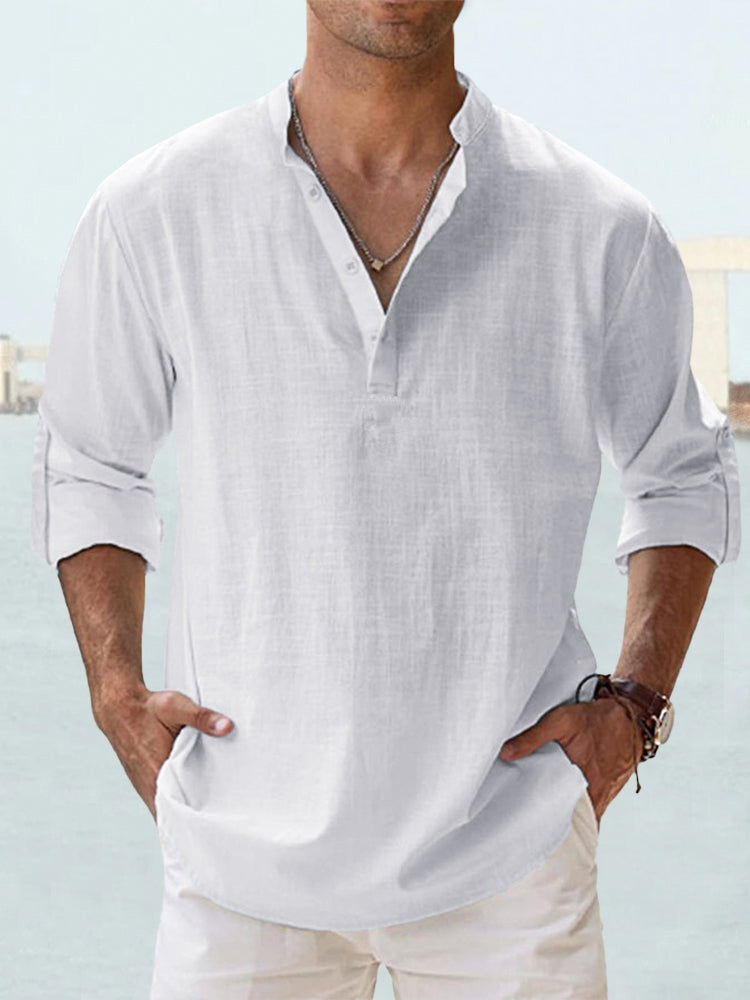 Otis | Breathable Linen Button Shirt – White