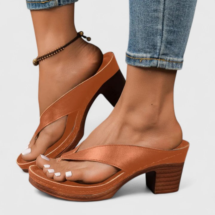 Sasha | Cushioned Orthopaedic Block Heels – Brown