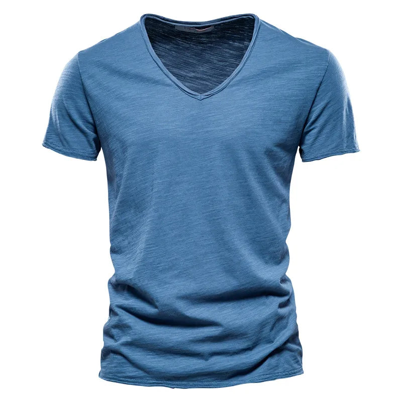 Fraser | Soft Cotton Summer T-Shirt – Blue