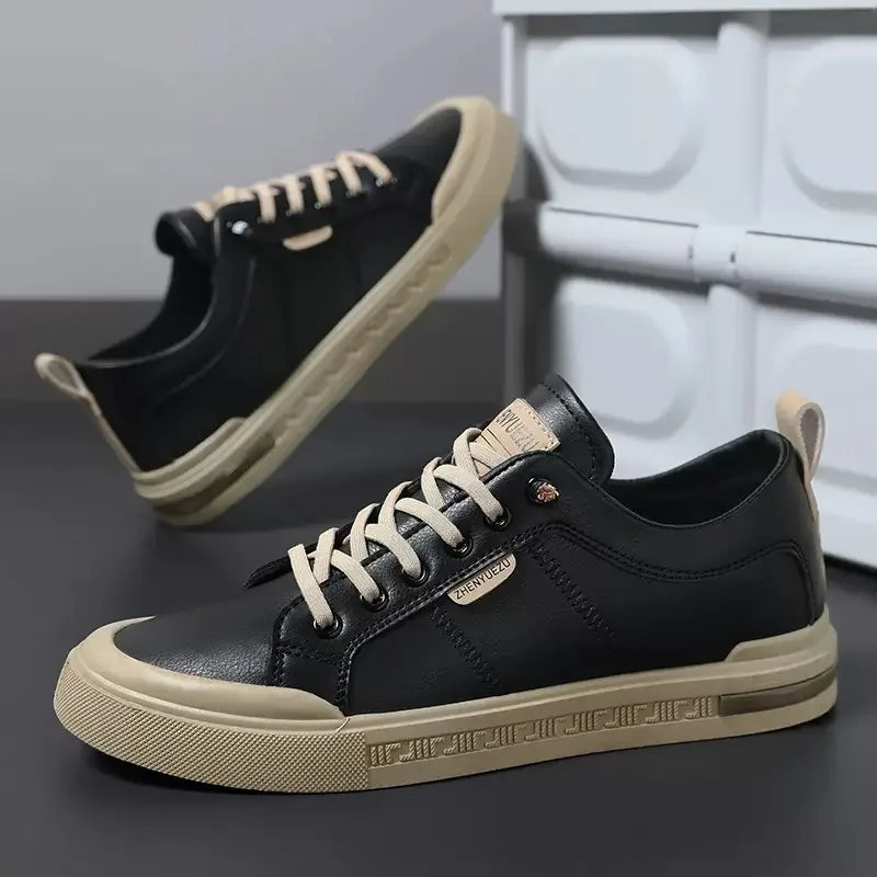 Griffin | Two-Tone Leather Court Sneakers