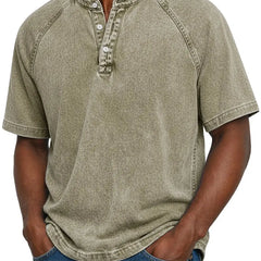 Archer | Men's Vintage Button-Up Shirt – Khaki