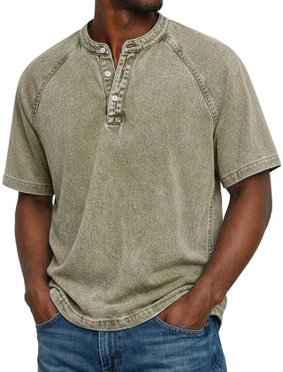 Archer | Men's Vintage Button-Up Shirt – Khaki