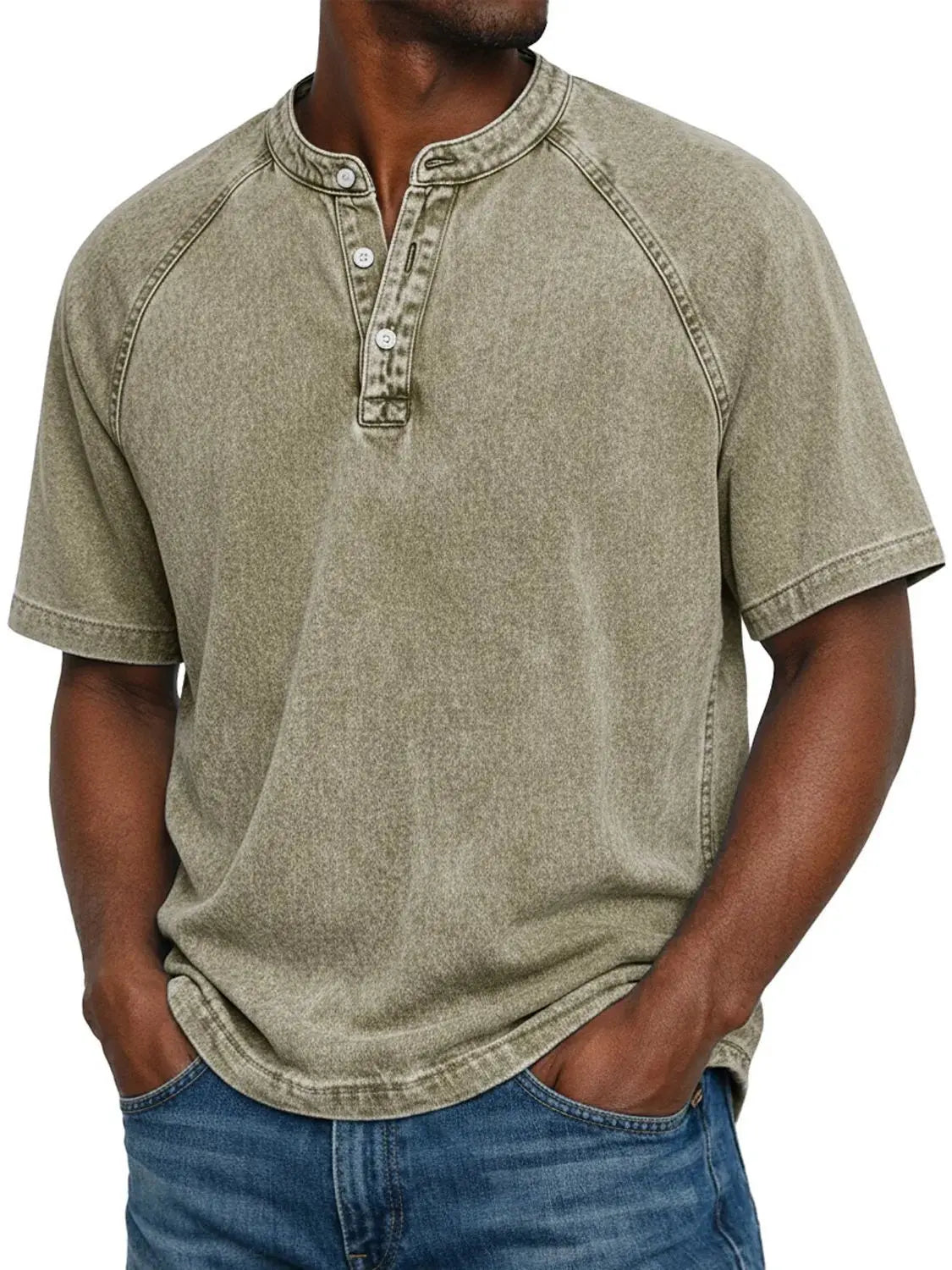 Archer | Men's Vintage Button-Up Shirt – Khaki