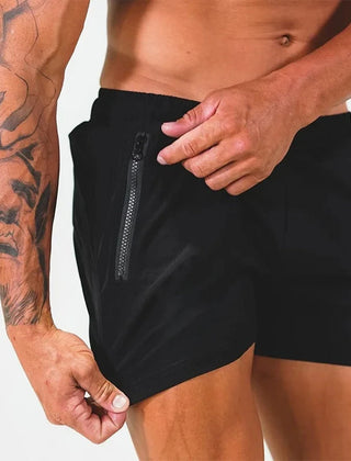 Declan | Swim Shorts with Zip Pocket – Black