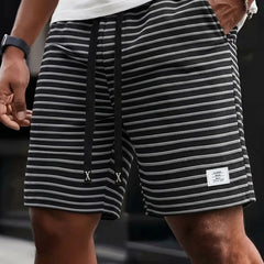 Niall | Waffle Knit Jogger Shorts – Black
