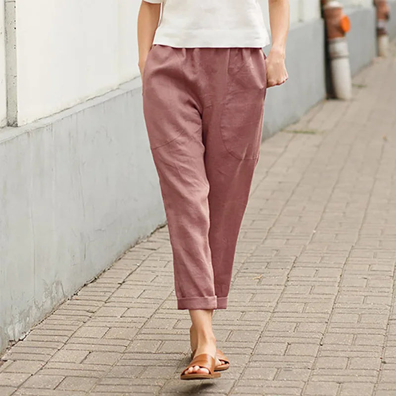 Pippa | Wide Leg Pants with Pockets – Pink