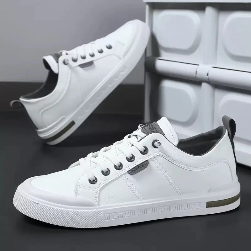 Griffin | Two-Tone Leather Court Sneakers