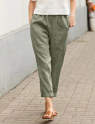Pippa | Wide Leg Pants with Pockets – Green