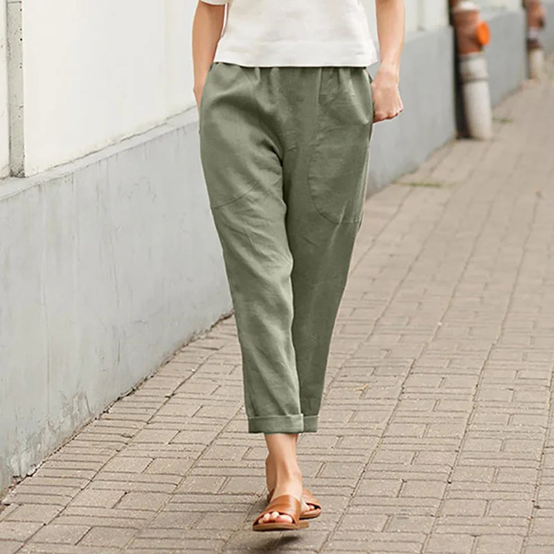 Pippa | Wide Leg Pants with Pockets – Green