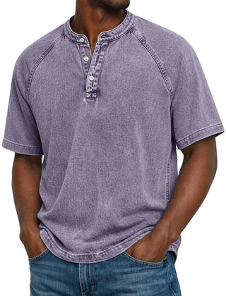 Archer | Men's Vintage Button-Up Shirt – Purple
