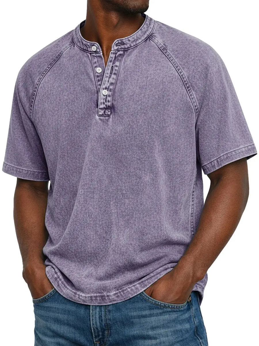 Archer | Men's Vintage Button-Up Shirt – Purple