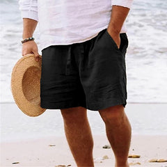Tate | Men's Casual Linen Beach Shorts with Pockets – Black