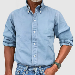 Elliot | Men's Wrinkle-Free Long Sleeve Shirt – Light Blue
