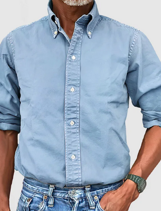 Elliot | Men's Wrinkle-Free Long Sleeve Shirt – Light Blue
