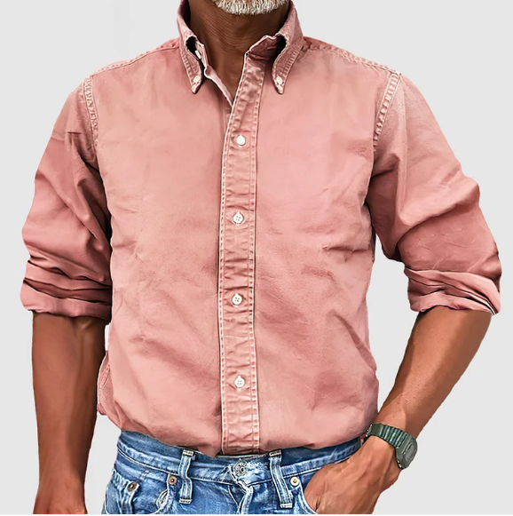 Elliot | Men's Wrinkle-Free Long Sleeve Shirt – Pink