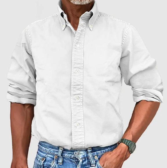 Elliot | Men's Wrinkle-Free Long Sleeve Shirt – White