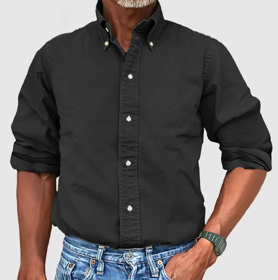 Elliot | Men's Wrinkle-Free Long Sleeve Shirt – Black