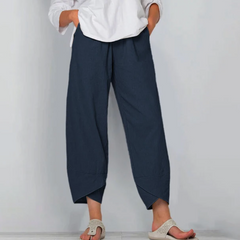 Wynne | Lightweight Cotton Summer Pants – Blue