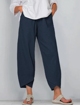 Wynne | Lightweight Cotton Summer Pants – Blue