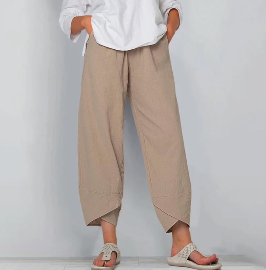 Wynne | Lightweight Cotton Summer Pants – Khaki