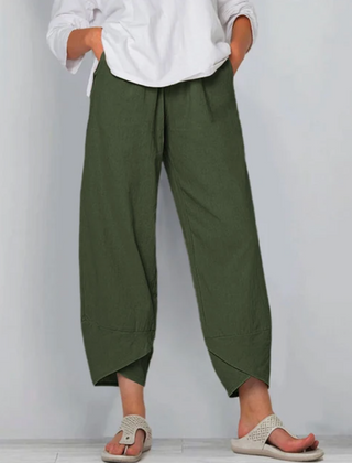Wynne | Lightweight Cotton Summer Pants – Green