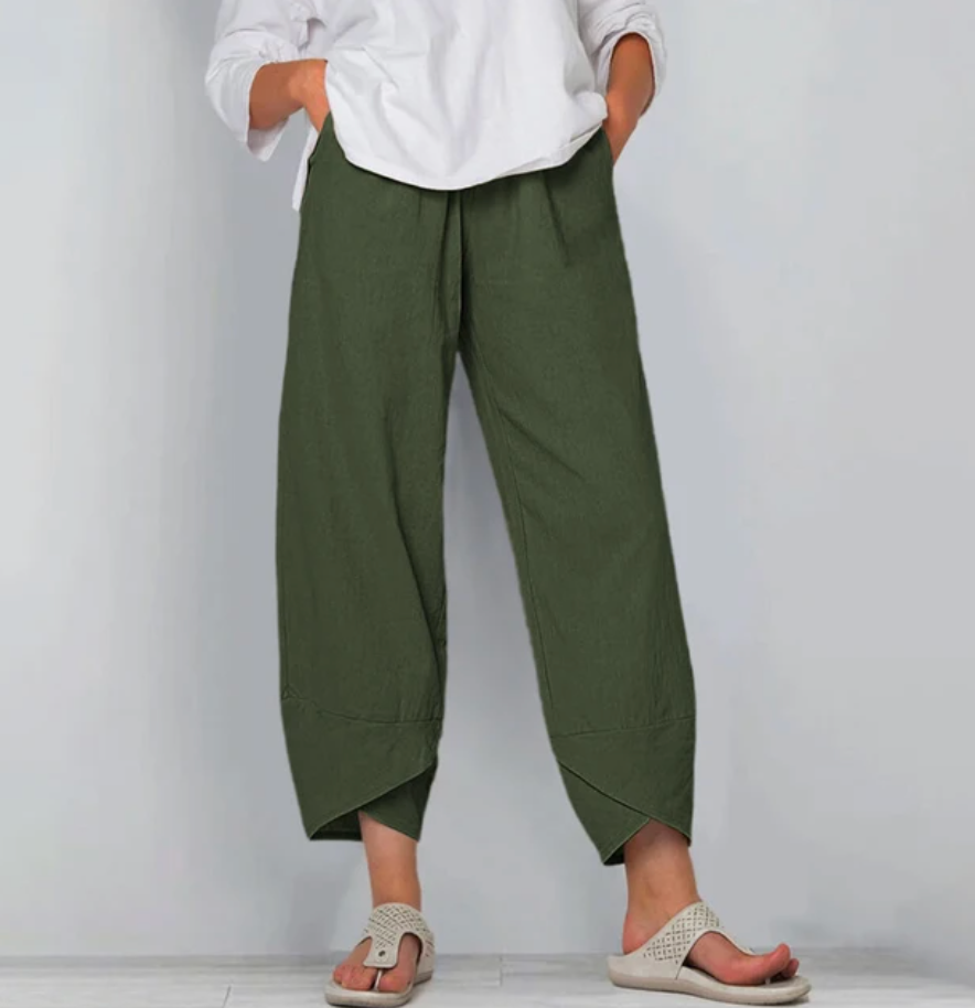Wynne | Lightweight Cotton Summer Pants – Green