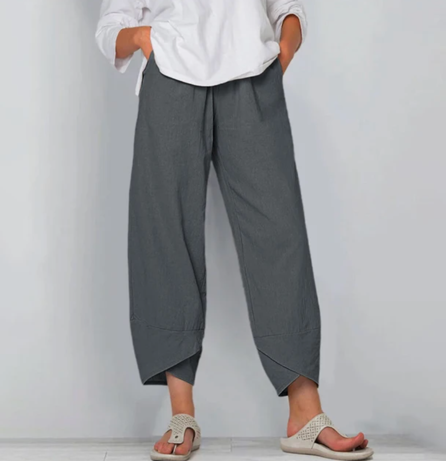 Wynne | Lightweight Cotton Summer Pants – Grey