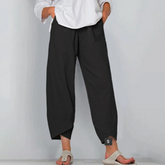 Wynne | Lightweight Cotton Summer Pants – Black