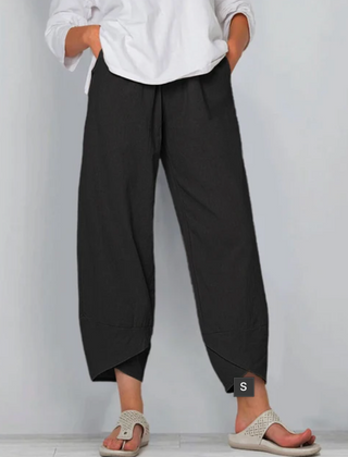 Wynne | Lightweight Cotton Summer Pants – Black