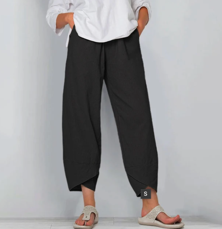 Wynne | Lightweight Cotton Summer Pants – Black