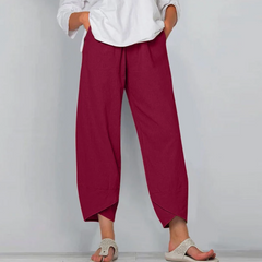 Wynne | Lightweight Cotton Summer Pants – Red