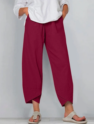 Wynne | Lightweight Cotton Summer Pants – Red
