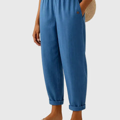 Willa | Breathable Everyday Linen Pants – Blue