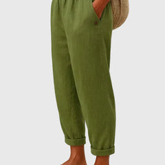 Willa | Breathable Everyday Linen Pants – Olive