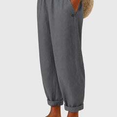 Willa | Breathable Everyday Linen Pants – Dark Grey