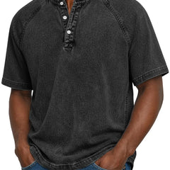Archer | Men's Vintage Button-Up Shirt – Black