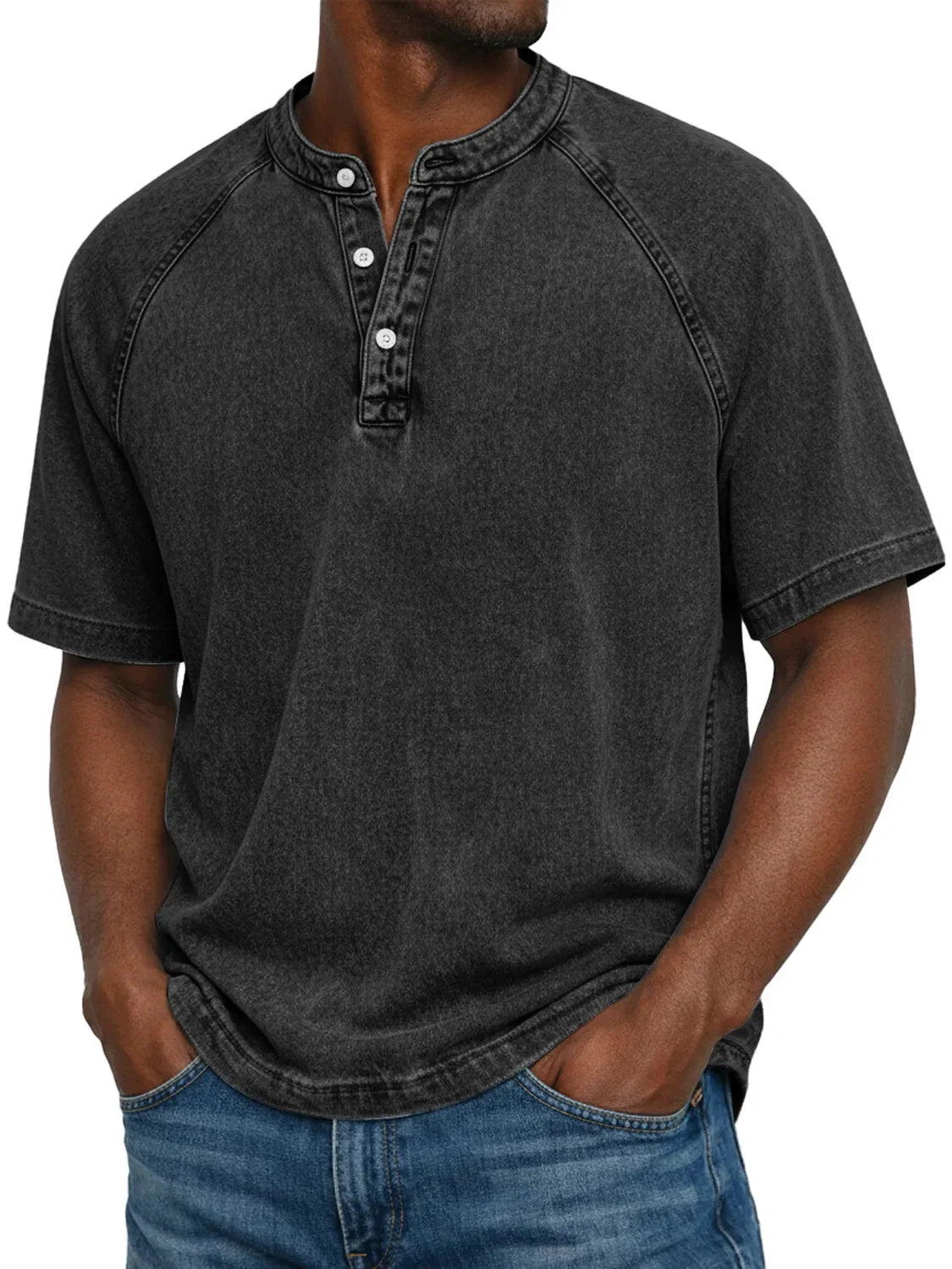 Archer | Men's Vintage Button-Up Shirt – Black