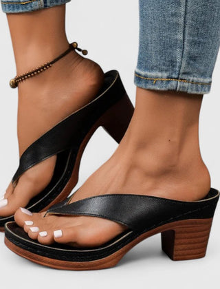Sasha | Cushioned Orthopaedic Block Heels – Black