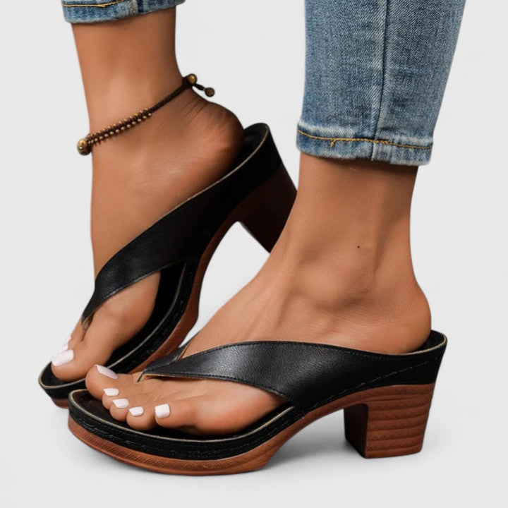 Sasha | Cushioned Orthopaedic Block Heels – Black