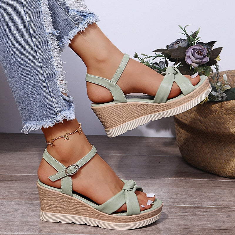 Odessa | Women's Platform Sandals with Crossover Straps