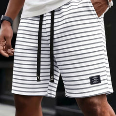 Niall | Waffle Knit Jogger Shorts – White