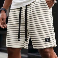 Niall | Waffle Knit Jogger Shorts – Beige