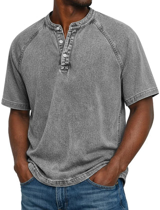 Archer | Men's Vintage Button-Up Shirt – Grey