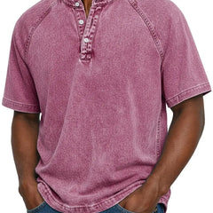 Archer | Men's Vintage Button-Up Shirt – Pink